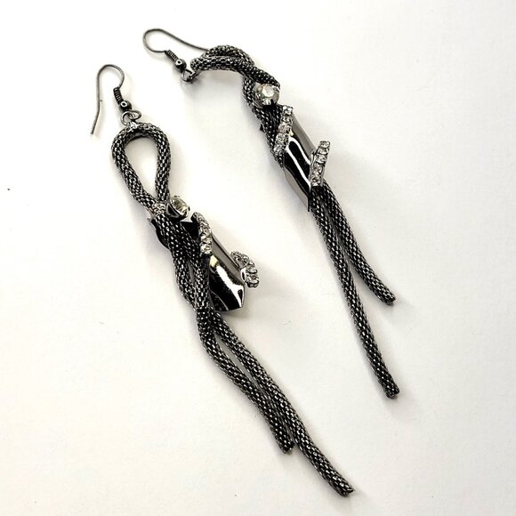 Black Hematite Long earrings - Picture 4 of 7
